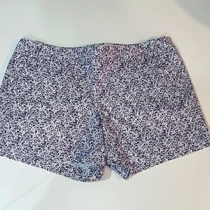 J. CREW Floral Cotton Spandex Flat Front Shorts Zipper Side Pockets